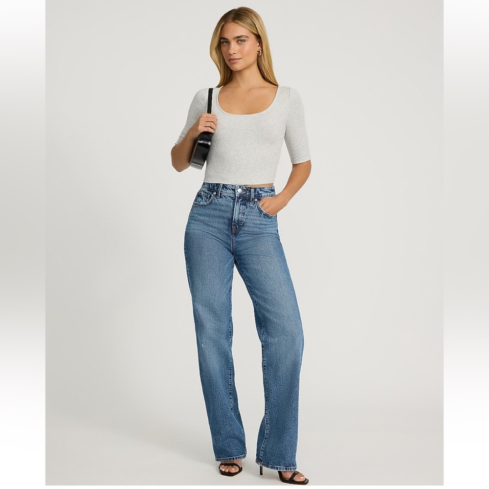 Express Women's 3/4 Sleeve Ribbed Top